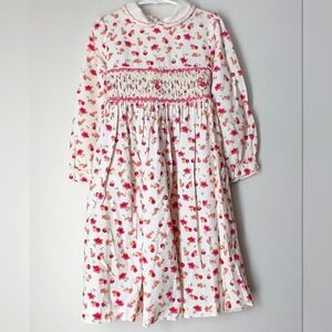 Laura Ashley Corduroy Floral Print Dress Long Slevee